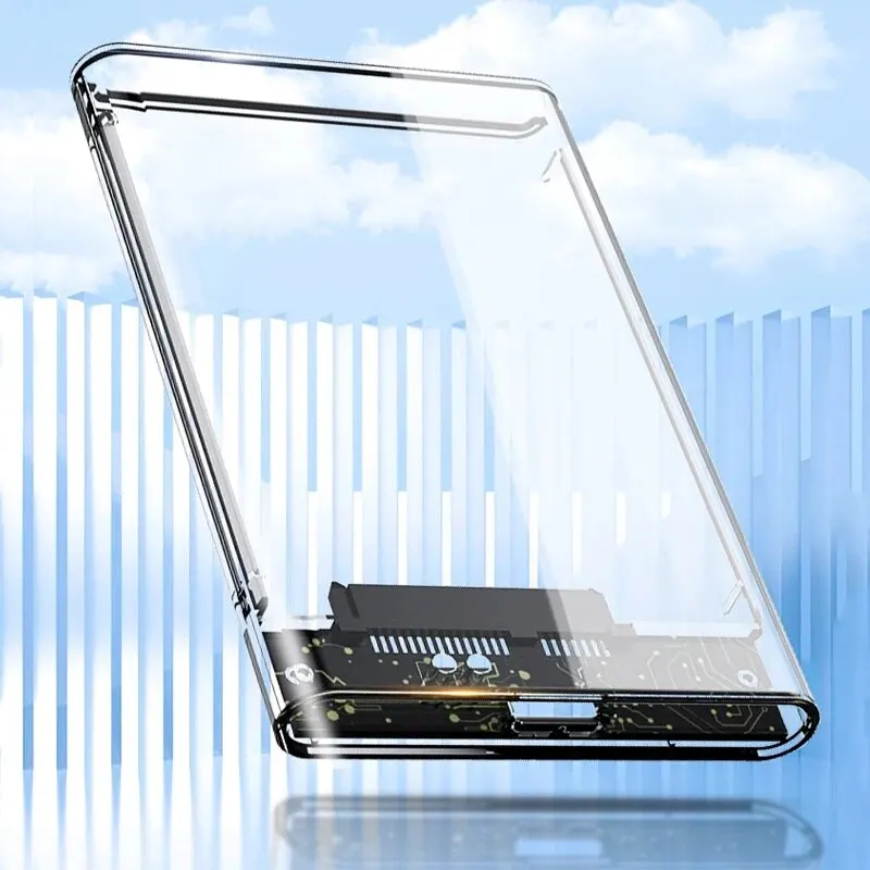 2,5 Zoll HDD SSD Gehäuse SATA zu USB 3.1 Typ C 4 TB Transparentes externes Festplattengehäuse Kompatibler UASP SATA III Laptop Image