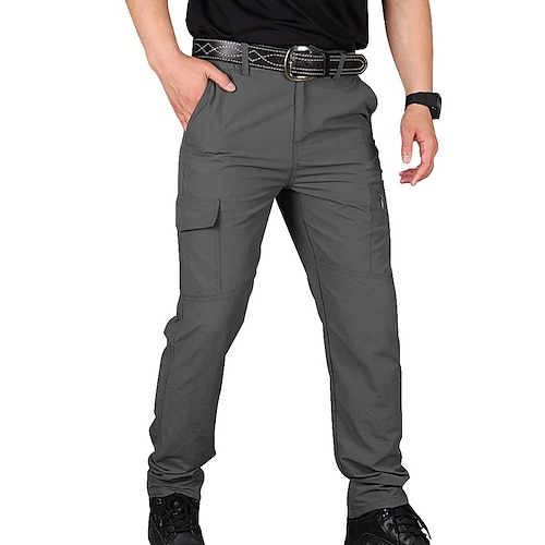 Wasserdichte Arbeitshose für Herren Wandern Cargohose Taktische Hose 6 Taschen Militär Sommer Outdoor Ripstop wasserabweisend schnell trocknend mehrere Taschen Reißverschlusstasche elastische Taille blau grau khaki grün schwarz Image