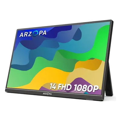 ARZOPA 14.0 inch 1080P FHD Portable Monitor IPS Screen with USB C HDMI External Second Display for