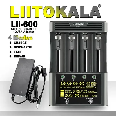LiitoKala Lii-600 Battery Charger For Li-ion 3.7V and NiMH 1.2V Battery Suitable for 18650 26650