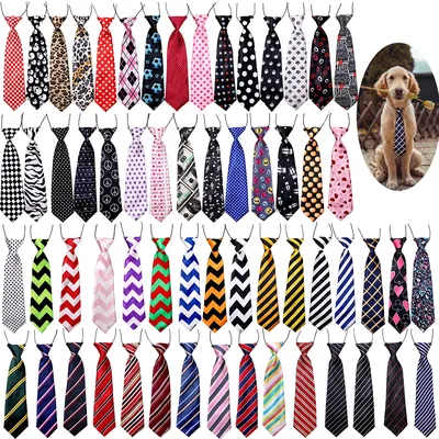 30/50/100PCS Pet Necktie Wholesale Big Dog Bow Tie Mixed Color Adjustable Pet Collar Dog Bow Tie Pet