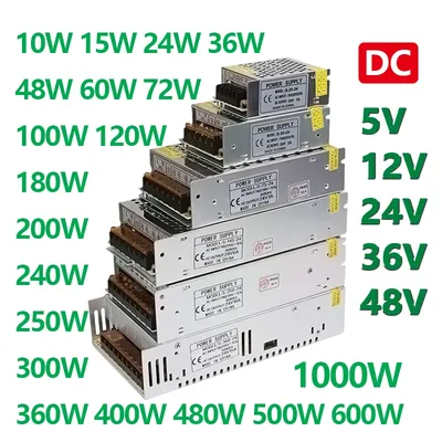 Switching Power Supply DC 5V 12V 24V 36V 48V 60W 360W 600W 800W 1000W Transformer AC 110 220V