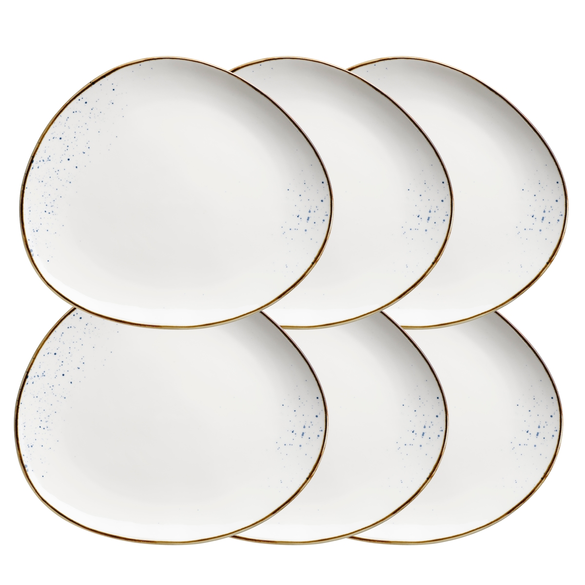 MÄSER Teller oval 29 x 26 cm Weiss mit blauen Punkten 6er Set, PINTAR Blaue Punkte, 594064 Image