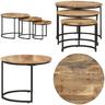 Tables gigognes 3 pcs Bois de manguier brut - table gigogne - tables gigognes - Home & Living - Brun