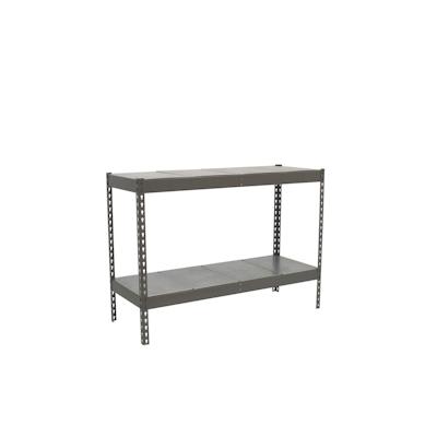 PROREGAL Schwerlastregal METAL BEAST TWO | HxBxT 90x150x75cm | 2 Ebenen | Fachlast 600kg | Grau | Weitspannregal Werkstattregal Lagerregal Image