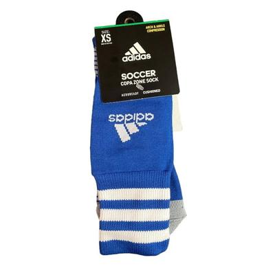 Adidas Accessories | Adidas Soccer Copa Zone Sock Arch & Ankle Compression Socks Xs Youth | Color: Blue/White | Size: Xs