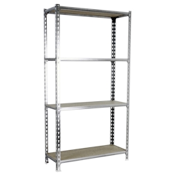 PROREGAL Schwerlastregal MID MULI | HxBxT 150x110x30cm | 4 Fachböden | Fachlast 200kg | Weiß | Lagerregal Kellerregal Werkstattregal Fachbodenregal Image