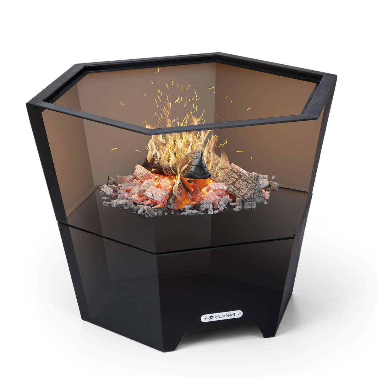 Blumfeldt Hekla 2-in-1-Feuerschale mit Grillfunktion 60 cm Durchmesser wasser- und frostsichere Konstruktion Schwarz Image