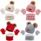 Natale bambino cappello lavorato a maglia sciarpa guanti set palla di pelo inverno berretto per bambini berretto per bambini cofano infantile cappello per bambini per ragazze ragazzi 1-5 anni