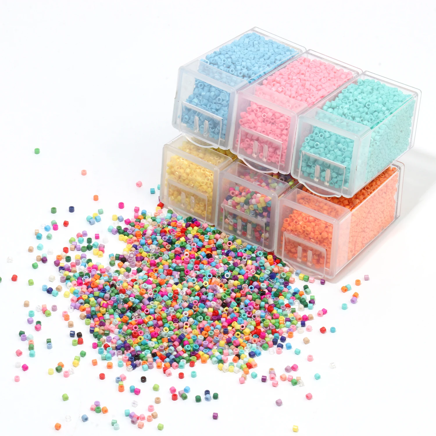 2mm 1000 pz/scatola perline di vetro ceco perline a forma di tubo perline in scatola ciondoli per gioielli BOHO che fanno accessori per catena in vita fai da te all'ingrosso