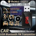 Trasmettitore FM Bluetooth 5.3 per auto Chiamata in vivavoce Mini USB Power Kit per auto Adattatore ricevitore audio wireless stereo per radio FM per auto