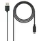 Nanocable 10.01.2102 Cavo di Ricarica 3A+Dati da USB a Tipo C Nero per Smartphones Cellulari Cable
