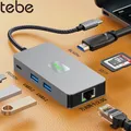 Docking station Tebe USB-C da tipo C a 4K Adattatore HDMI RJ45 Gigabit 2.5G Ethernet USB 3.2 Hub Splitter Lettore di schede SD/TF PDW100W