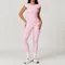 Yoga Set 2PCS Sports Suit Gym Leggings Women Clothes Fitness Tracksuit Workout Short Sleeve Female