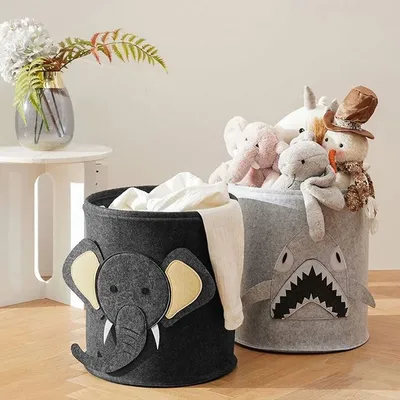 large capacity baby toy storage bucket Felt storage bag Large Laundry Hamper Kid Toys Storage Basket Clothes Organizer
