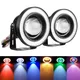 Coppia di fari fendinebbia Angel Eyes per auto 12V universale 2.5 3.0 COB LED DRL lampada 3.5 luci di guida bianco blu giallo 64/76/89mm