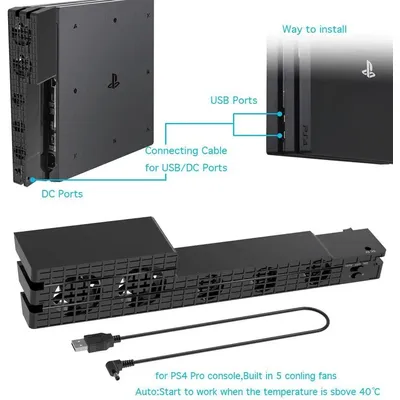 Base Fan Stand For Sony PS4 Pro Slim Game Console Play Station Playstation PS 4 Cooling Support