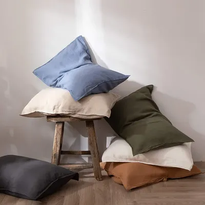 100% Pure Linen Pillow Case Double Long Pillowcase Euro Sham for Bed,Custom Size Envelope Cushion Cover Antibacterial Anti-mite