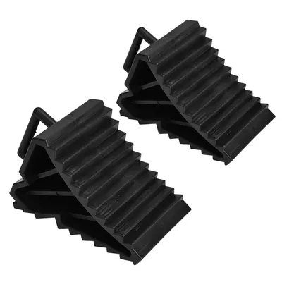 2Pcs Car Trailer Wheel Chock Triangular Anti Slip Blocks Parking Wedges Rubber Car Stopper Wheel