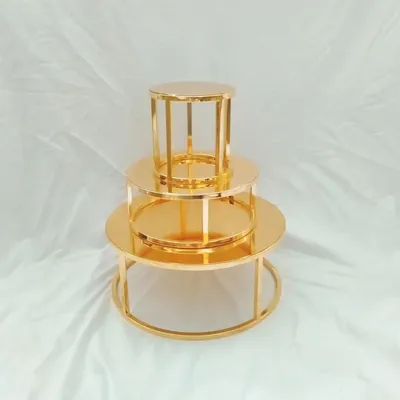 Metal Roud and Square Gold Floating Cake Separator for Cake Stand Wedding Birthday Party Cake Spacer