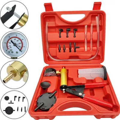 2 in 1 Brake Bleeder Kit Hand held Vacuum Pump Test Set for Automotive with Protected Case,One-Man