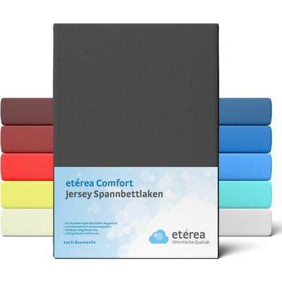 Etérea - Comfort Jersey Spannbettlaken Schwarz, 140x200 cm - 160x200 cm - Schwarz