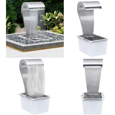 Vidaxl - Garten-Wasserfall Silbern 52,4x34,2x82 cm Edelstahl - Gartenbrunnen - Gartenfontäne - Home Image