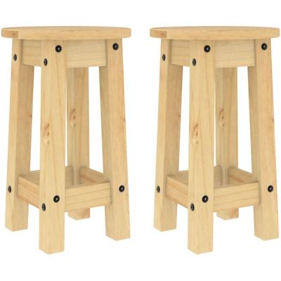 Vidaxl - Barhocker 2 Stk. Massivholz Kiefer Image