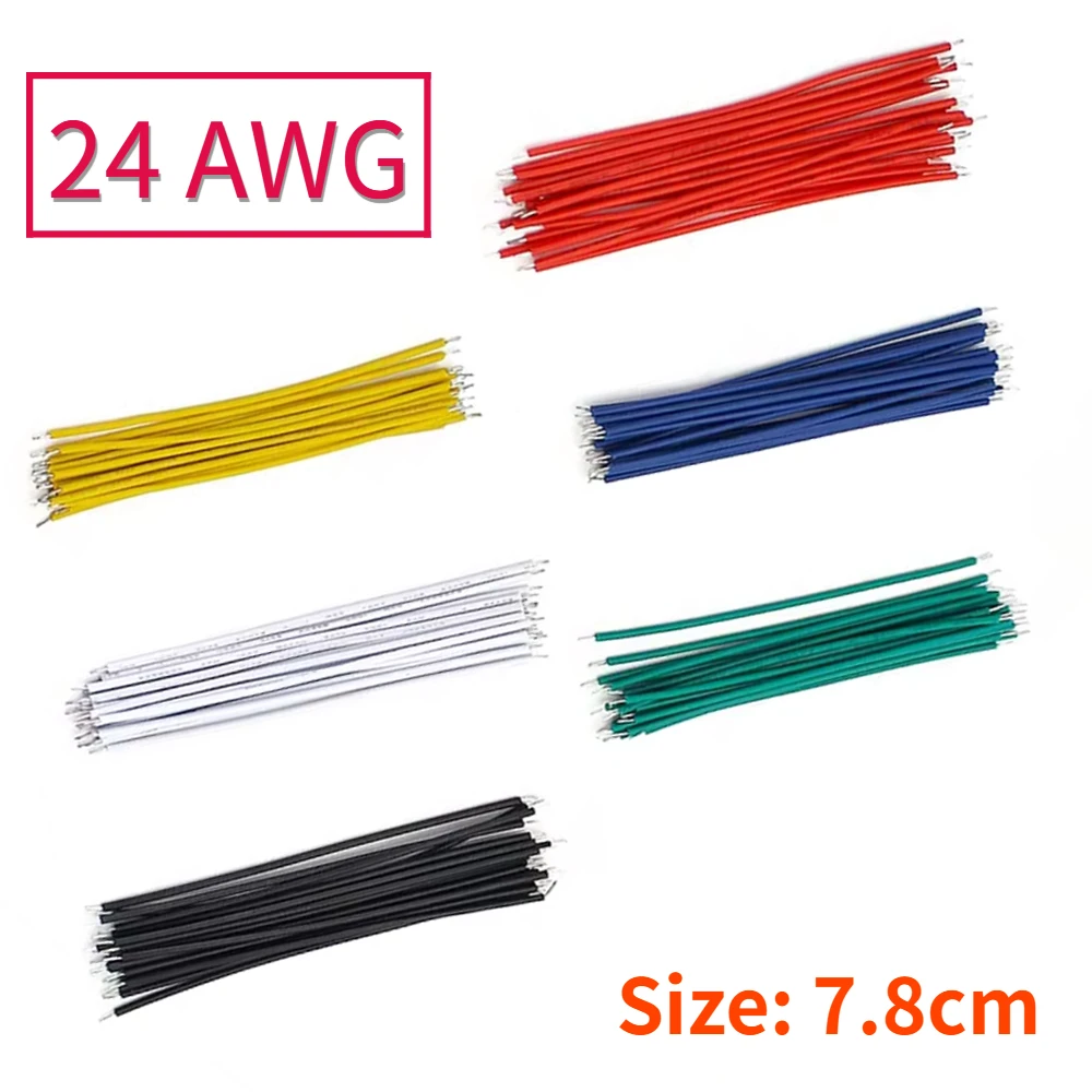 100 stücke 24awg Steck brett Überbrückung kabel 24 awg verzinnt Leiterplatte und Steck brett Kabel elektronische Drähte 7,8 cm hochwertig Image