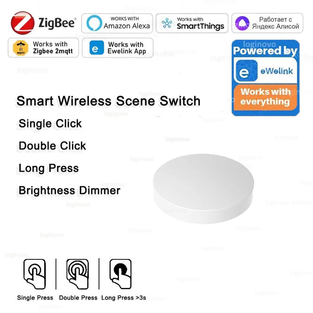 Smart ZigBee Switch Push Szene Button Switch Funk fernbedienung On Off Key Controller Szenario Switch Unterstützung Alexa Google 2mqtt Image