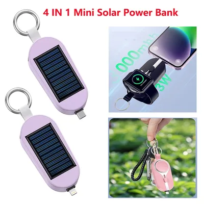 Mini Solar Power Bank 3000 mAh Drahtlose Ladegerät für Apple Uhr 8 7 6 5 Externe Batterie Ladegerät für iPhone Samsung Huawei Xiaomi