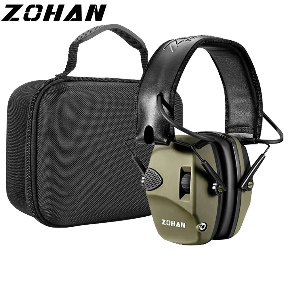 ZOHAN Elektronische Ohrenschützer, aktive Geräuschreduzierung, Kopfhörer, Schießen, aktives Headset, Jagd-Ohrenschützer, Schallverstärkung, Ohrenschützer Image