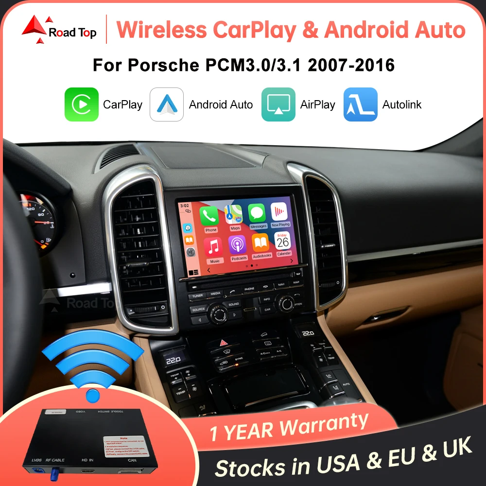 Road Top Wireless CarPlay Android Auto für Porsche Macan Cayman Cayenne Panamera PCM3.1 mit Mirror Link AirPlay-Funktionen Image