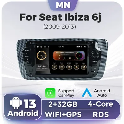 2 32g 4 core auto multimedia drahtloses carplay android-auto rds fm bt player für sitz ibiza 6j 2009-2013 mit tasten ohne dvd,4-Core 2 + 32 GB Autoradio Multimedia-Player 7 Zoll Touchscreen WIFI SWC