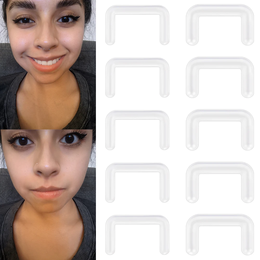 14/16G Septum Piercings Hider Acryl Nasenstecker Ring 5-15PCS Flexible U-förmige Körperlochpflege Unsichtbare Piercings Halter Image
