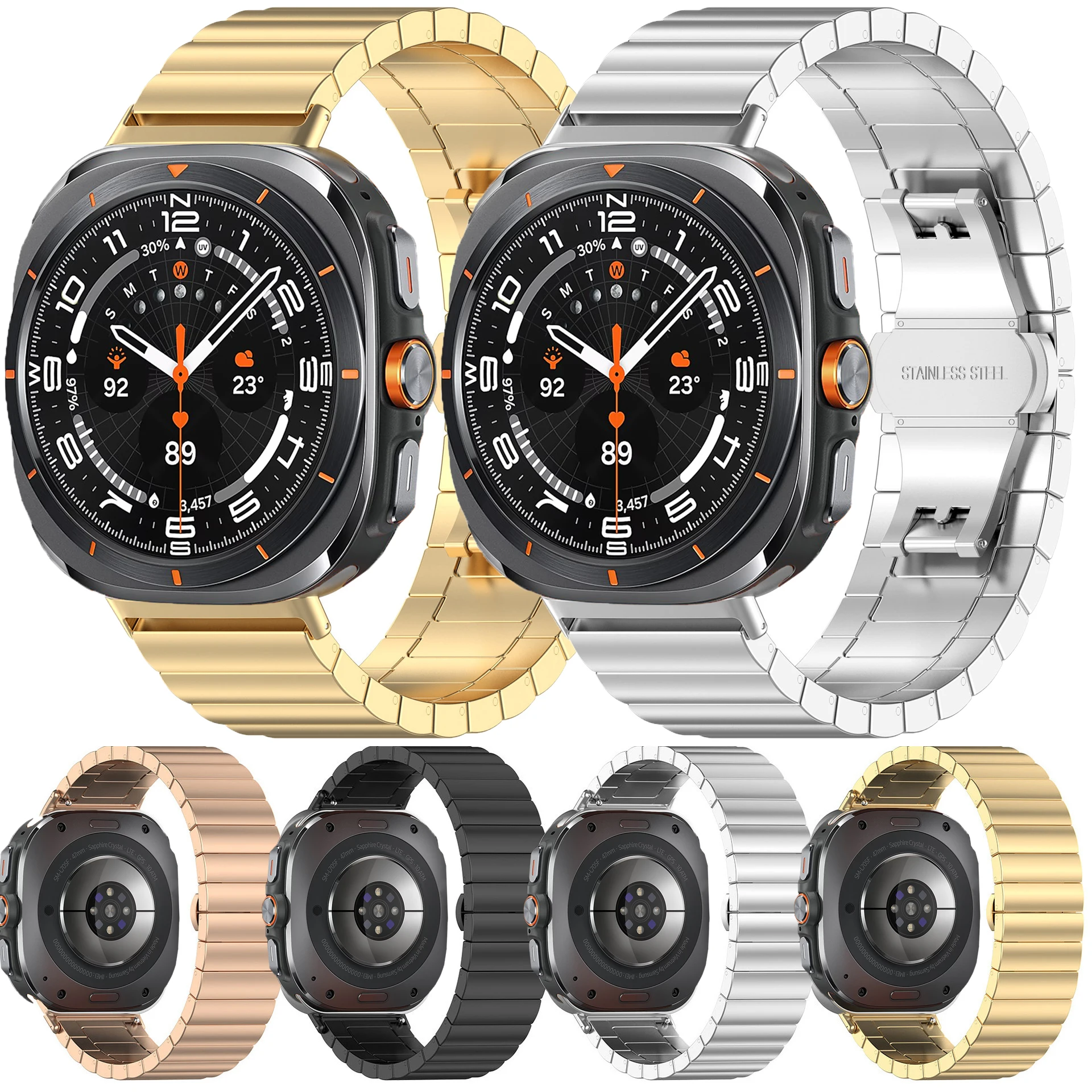 Luxuriöses Metallarmband für Samsung Galaxy Watch Ultra 2025, Edelstahlband, Ersatzarmband, Correa Galaxy Ultra 47 mm Riemen Image