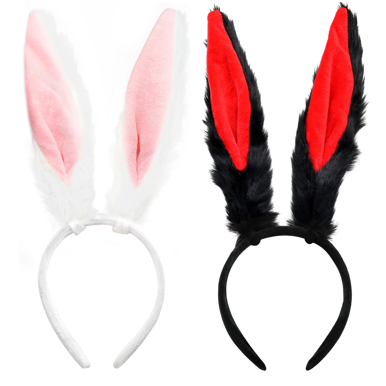 Bunny Ohren Realistische Pelzigen Stirnband Plüsch Tier Schwanz Cosplay Requisiten Frauen Karneval Party Phantasie Kleid Halloween Kostüm Zubehör Image