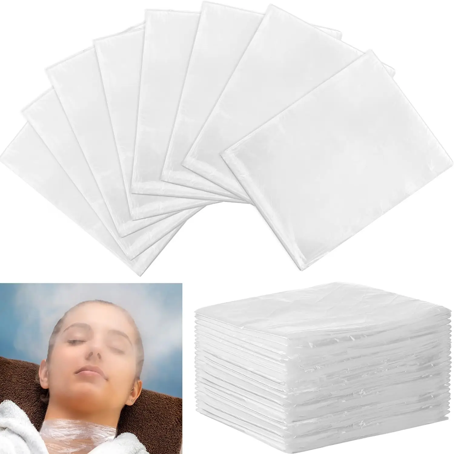 100er Pack Einweg-Saunabeutel Plastik-Körperwickel Saunadecken-Einlagen 87 x 47 Zoll Verstärkte Saunawickel für Infrarot-Sauna