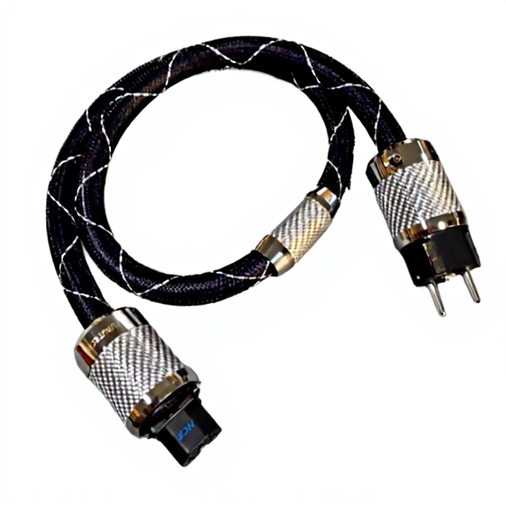 HiFi-Stromkabel FI-E50 FI-50 (R) Stecker Schuko Fever Audiokabel OCC Rhodium Kohlefaser EU/US C15 Stecker Image