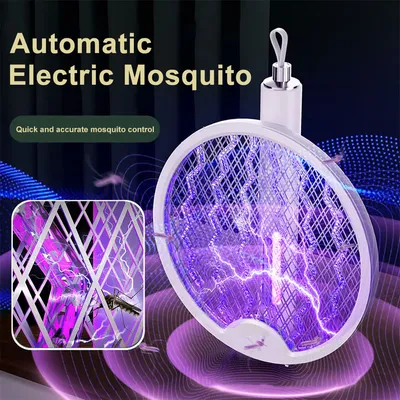 Elektrischer Mücken vernichter Schläger Fliegen klatsche Bug Zapper mit Lockstoff Licht und Typ-C USB wiederauf ladbar faltbar für Schlafzimmer