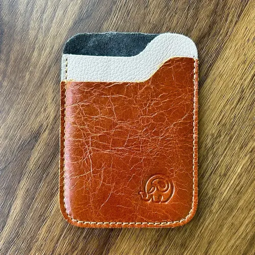 Herren Leder Kartenetui - Schlankes Minimalistisches Portemonnaie (9.8x7cm) mit 2 Kartenfächern - Echtes Leder Kartenhülle