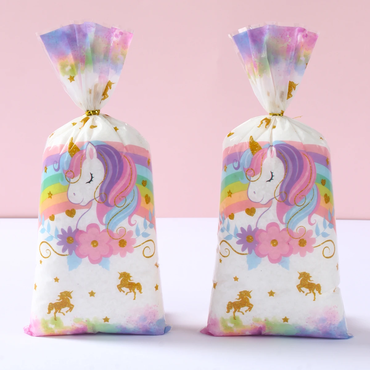 25/50/100 stücke Einhorn Süßigkeiten Tasche Geschenk Verpackung Taschen Regenbogen Einhorn Geburtstag Party Decor Geschenk Süßigkeiten Tasche Baby dusche Party Liefert Image