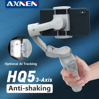 AXNEN HQ5 Gimbal 3-Achsen-Handstabilisator für Mobiltelefone, Anti-Shaking-Schießen, optionale KI-Tracking, für iPhone Android Phone