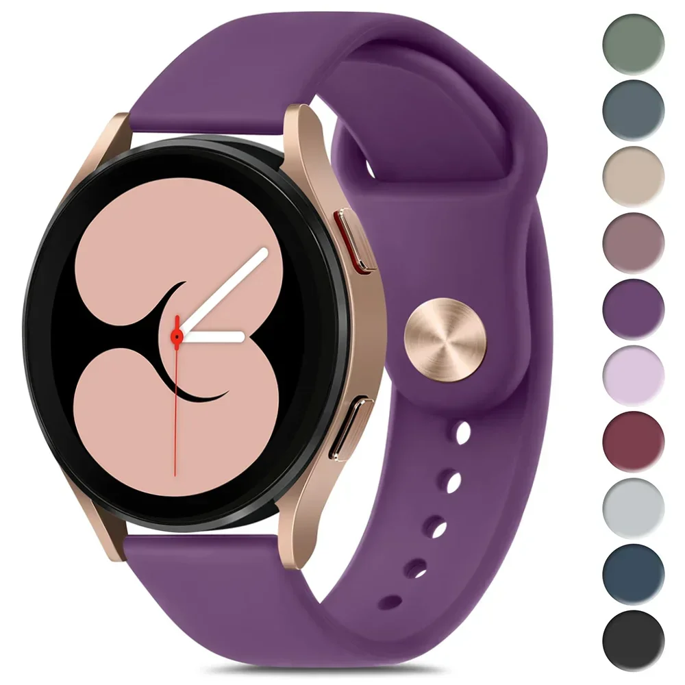 22mm 20mm Uhrenarmband für Samsung Galaxy Watch 6/4/Classic/5/5 Pro/Active2 Silikon-Armband Huawei Watch GT 4/2/2e/3 Band Image