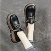 Gothic Chunky Damen Lederschuhe Mid Heel Plattform Wedges Sneakers Frauen Mary Jane Sweet Punk Mokassins Damen Lolita Schuhe