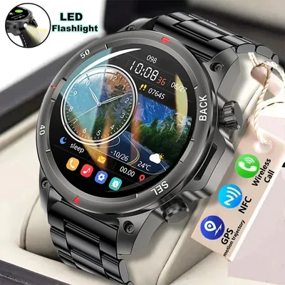 2024 neue Bluetooth Anruf männer Smartwatch LED Outdoor Fitness Gesundheit Überwachung Smart Uhr 360*360 HD Wasserdichte Smartwatch Image