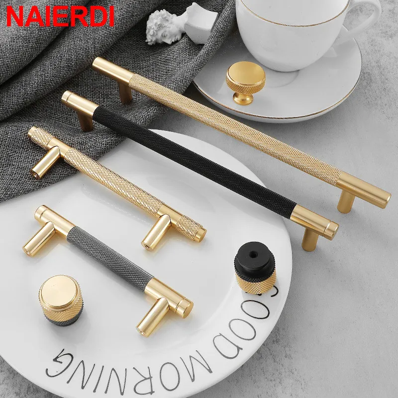 NAIERDI Grau Gold Möbel Griff Mode Küche Kabinett Knöpfe Aluminium Legierung 600-1000mm Schrank Tür Zieht Lange Tür griff
