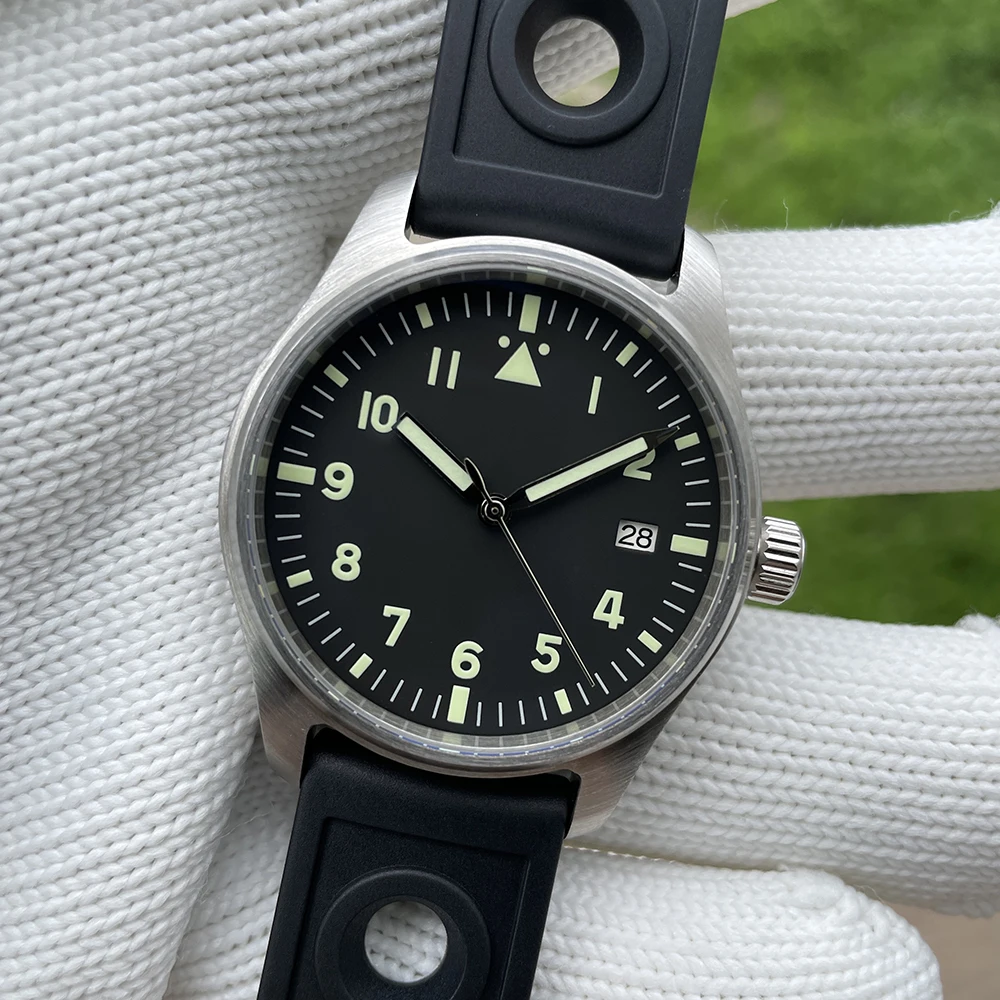 Steel dive sd1940 pilot automatische mechanische uhr für männer wasserdichte saphirglas edelstahl nh35 werk taucher uhren Image