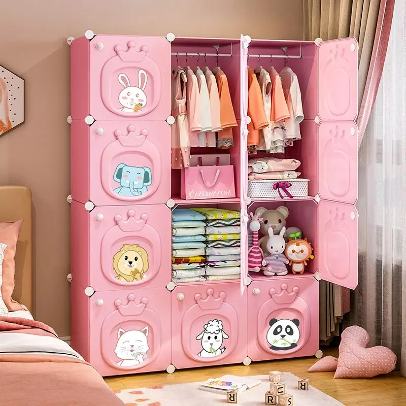 Moderne Einfachheit Kinder Schlafzimmer Möbel Klapp Kleiderschrank Schränke Lagerschrank Kunststoff Zusammenklappbare Box Kleidung Schrank