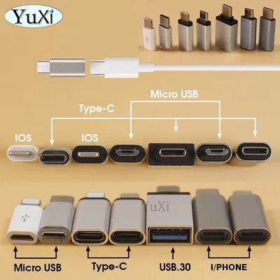1-teiliger USB-Adapter-Konverter Typ C Micro IPHONE USB 3.0 Telefon-Lade-Datenübertragungsadapter für Xiaomi Huawei Samsung Image